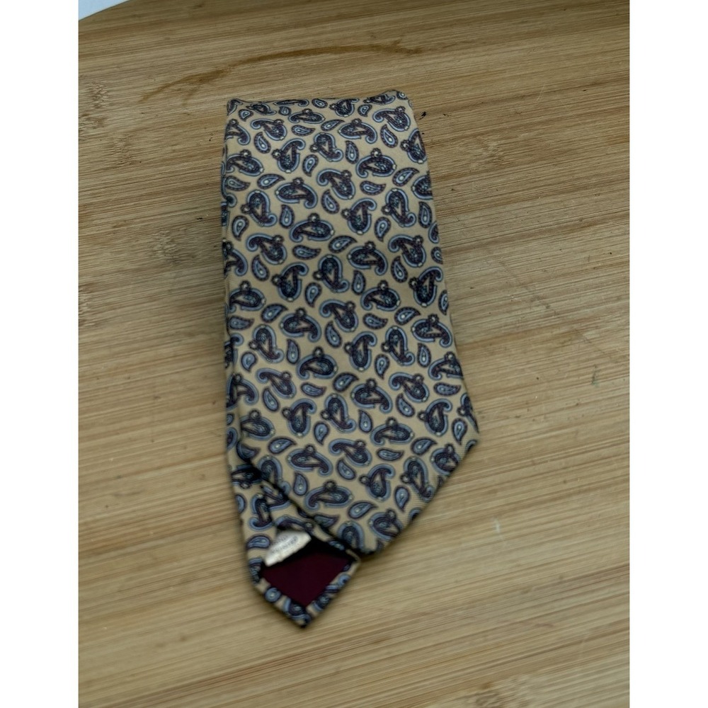 vintage izod lacoste Tie Paisley Silk Hand Printed
